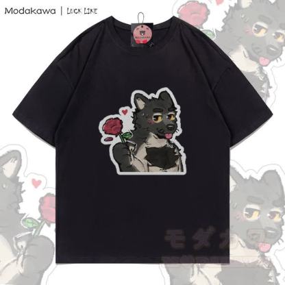 MODAKAWA X LUCK LIKE Rose Porto Graphic 100% Cotton T-shirt - Black - 5XL - image 2