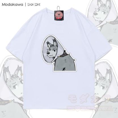 MODAKAWA X LUCK LIKE Collar Remy Graphic 100% Cotton T-shirt - White - 5XL - image 3