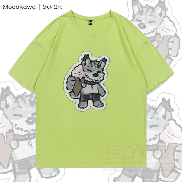 MODAKAWA X LUCK LIKE Ice-cream Remy Graphic 100% Cotton T-shirt - Green - 5XL - image 1