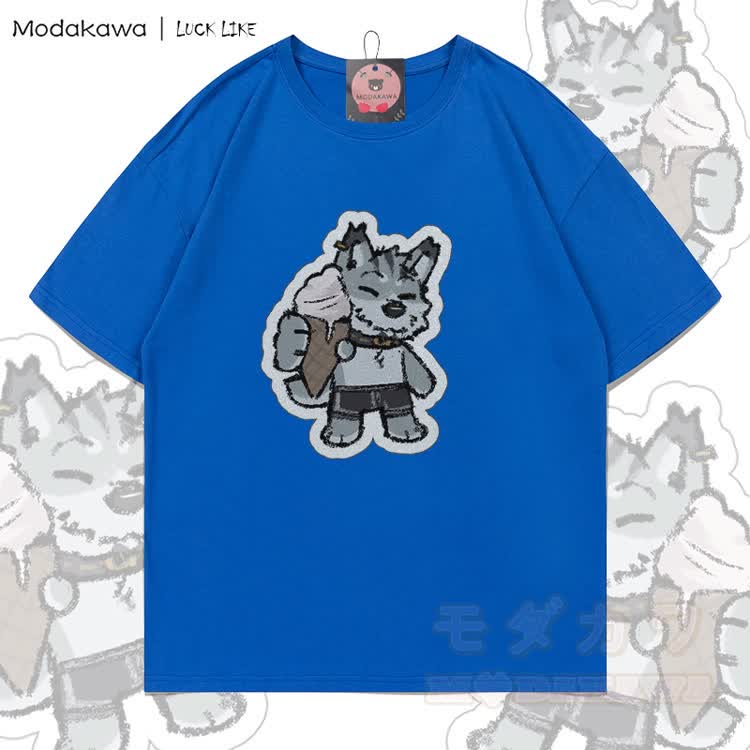 MODAKAWA X LUCK LIKE Ice-cream Remy Graphic 100% Cotton T-shirt - Blue - 5XL - image 5