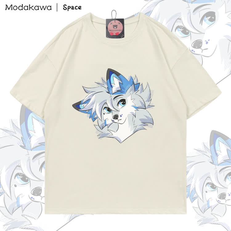 MODAKAWA X Space Barker Graphic 100% Cotton T-shirt - Light Beige - 5XL - image 1