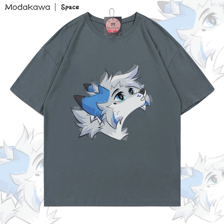 MODAKAWA X Space Barker Looking Up Graphic 100% Cotton T-shirt - Grey - 5XL - image 1