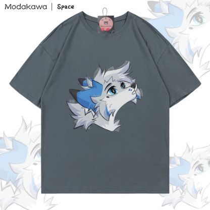 MODAKAWA X Space Barker Looking Up Graphic 100% Cotton T-shirt - Grey - 5XL - image 1