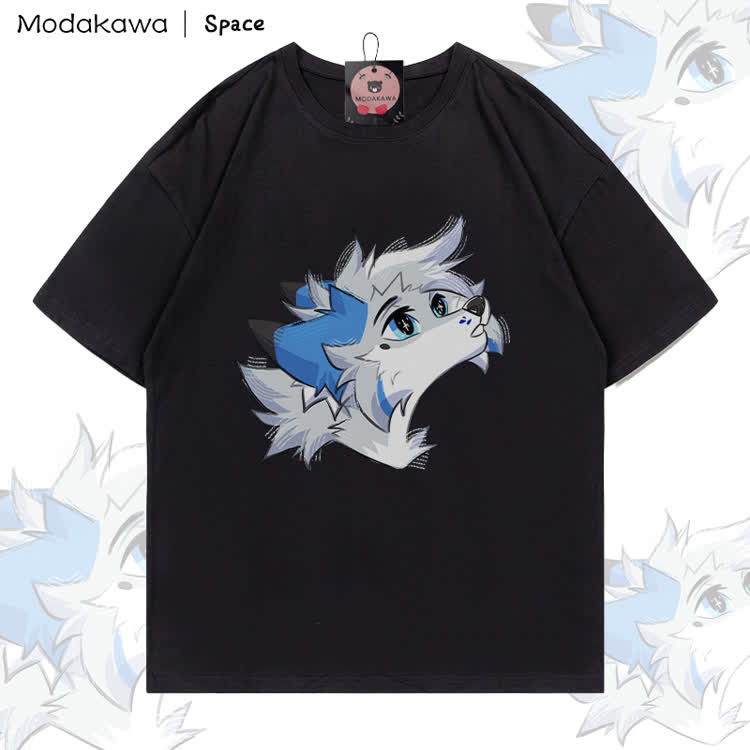 MODAKAWA X Space Barker Looking Up Graphic 100% Cotton T-shirt - Black - 5XL - image 3