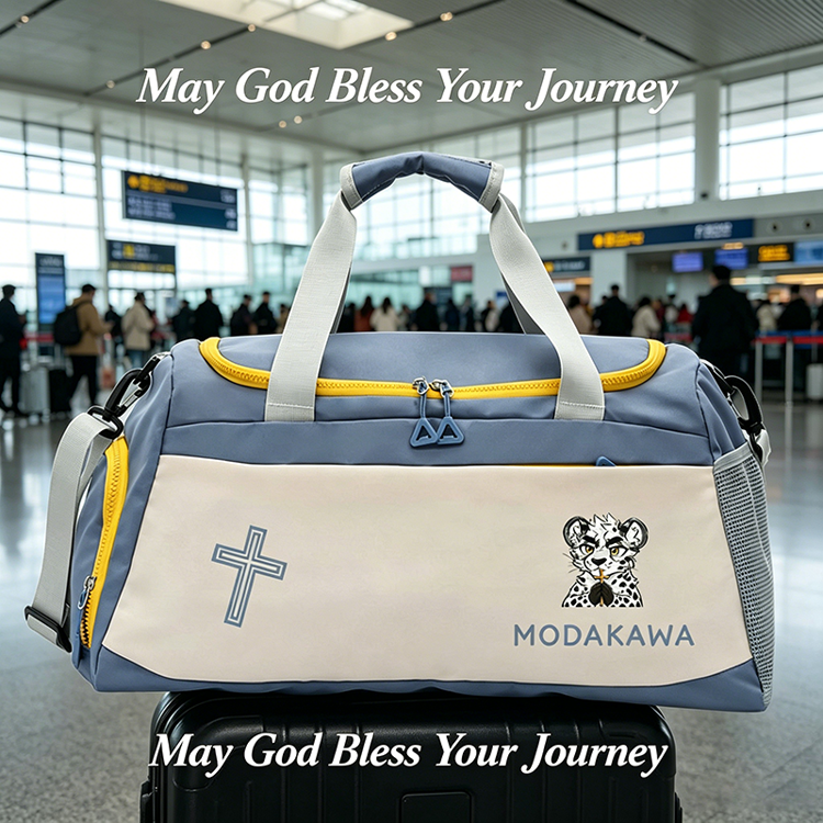 Leopard Holding Cross Graphic Modakawa Large Capacity Sports Gym Duffel Bag - image 1