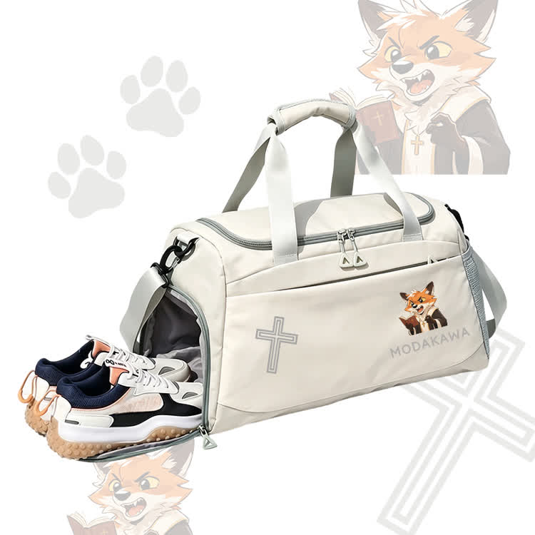Fox Reading Book Graphic Modakawa Large Capacity Sports Gym Duffel Bag - image 7