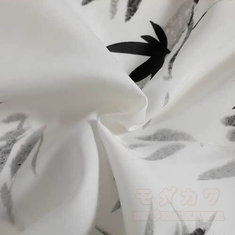 Ink Wash Bamboo Print Button-Up Shirt Shorts Set - image 5