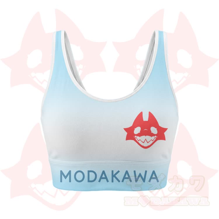 MODAKAWA X TiramisuRat Rat Graphic Gradient Sports Bra Top Leggings Matching Outfit - Blue Top - 5XL - image 3