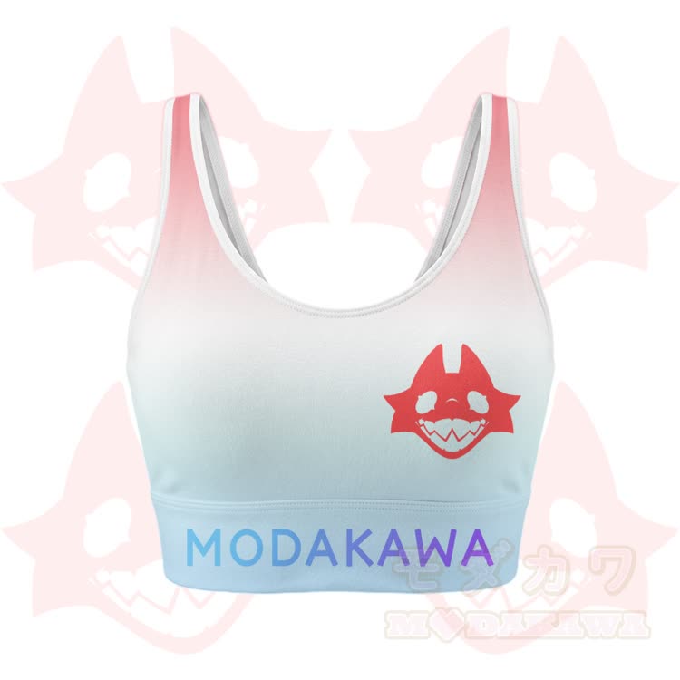 MODAKAWA X TiramisuRat Rat Graphic Gradient Sports Bra Top Leggings Matching Outfit - Pink Top - 5XL - image 2