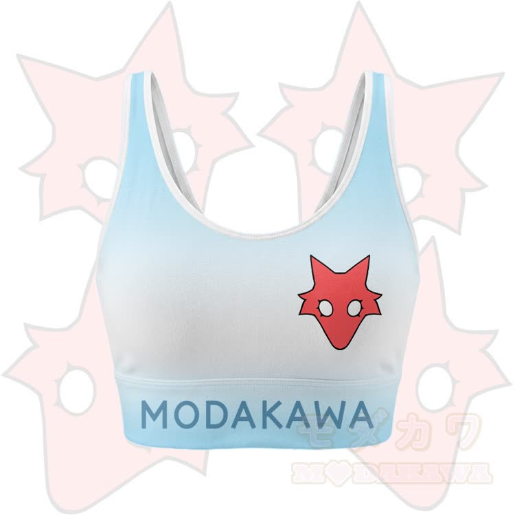 MODAKAWA X TiramisuRat Rat Graphic Gradient Sports Bra Top Leggings Matching Outfit - Blue Top - 5XL - image 2