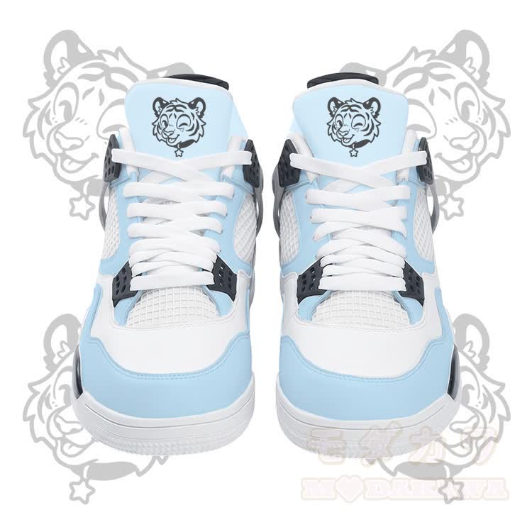 Wink Tiger Graphic Modakawa Lace Up Sports Air Cushion Shoes - Blue - 48 - image 3