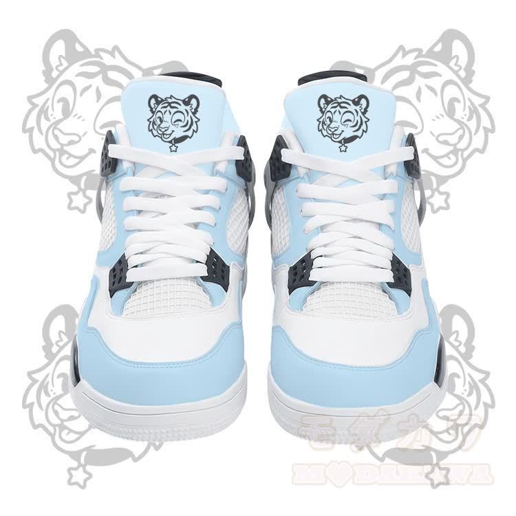 Wink Tiger Graphic Modakawa Lace Up Sports Air Cushion Shoes - Blue - 48 - image 3