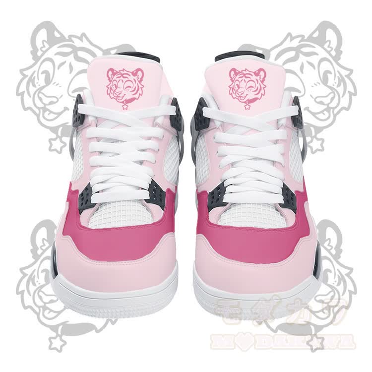 Wink Tiger Graphic Modakawa Lace Up Sports Air Cushion Shoes - Pink - 48 - image 2