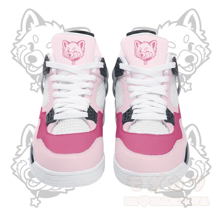 Wink Fox Graphic Modakawa Lace Up Sports Air Cushion Shoes - Pink - 48 - image 2