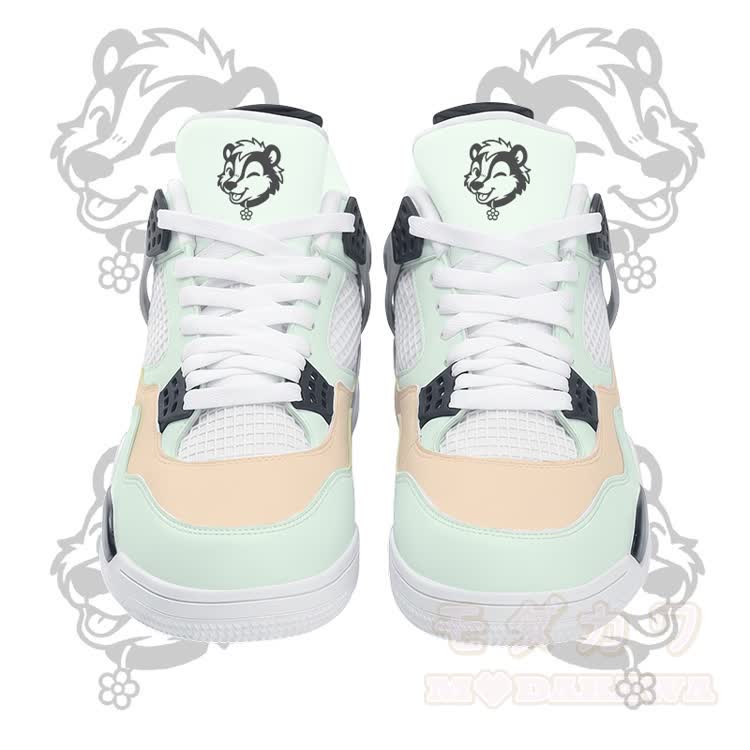Wink Skunk Graphic Modakawa Lace Up Sports Air Cushion Shoes - Green - 48 - image 3