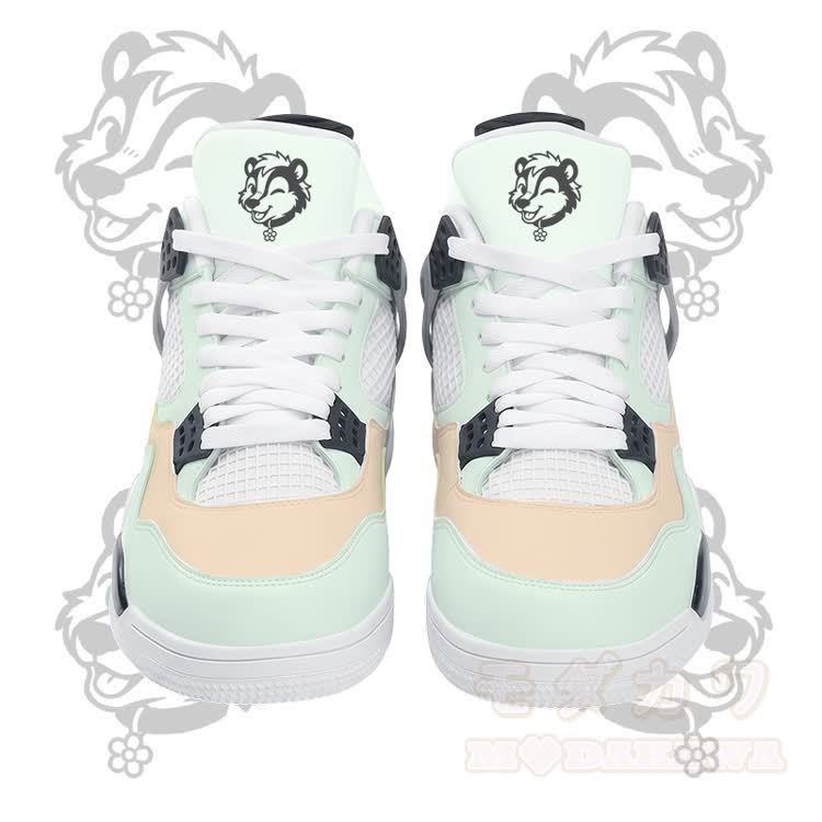 Wink Skunk Graphic Modakawa Lace Up Sports Air Cushion Shoes - Green - 48 - image 3