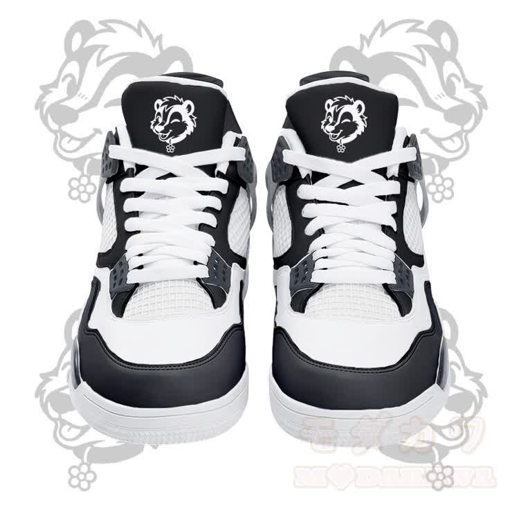 Wink Skunk Graphic Modakawa Lace Up Sports Air Cushion Shoes - Black - 48 - image 2