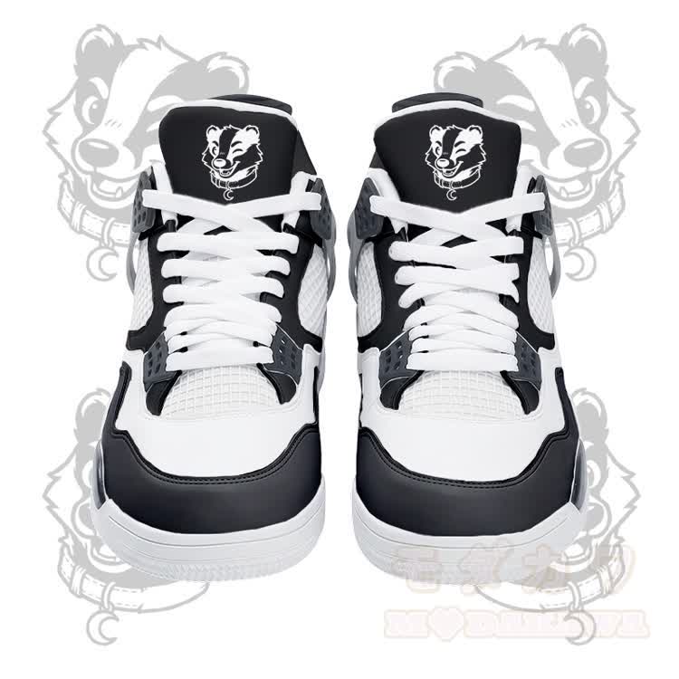 Wink Bear Graphic Modakawa Lace Up Sports Air Cushion Shoes - Black - 48 - image 3