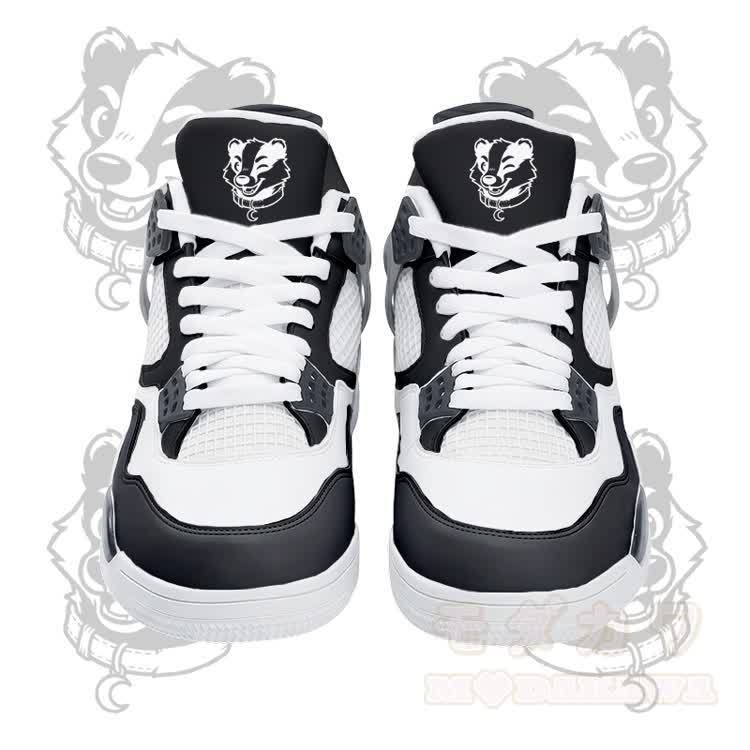 Wink Bear Graphic Modakawa Lace Up Sports Air Cushion Shoes - Black - 48 - image 3