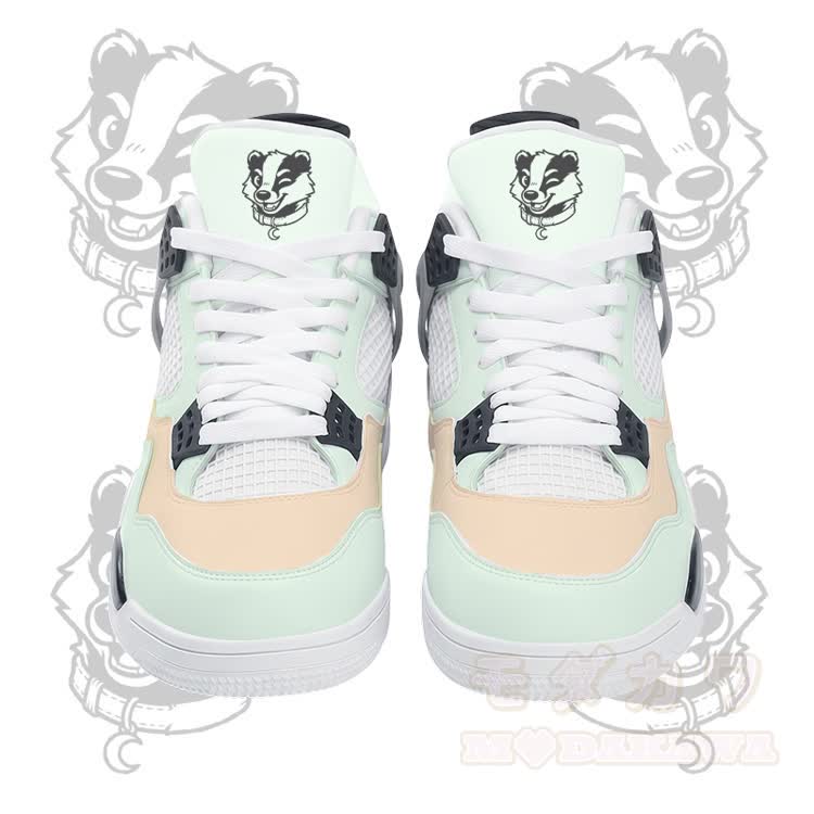Wink Bear Graphic Modakawa Lace Up Sports Air Cushion Shoes - Green - 48 - image 2