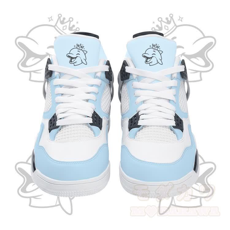 Wink Dolphin Graphic Modakawa Lace Up Sports Air Cushion Shoes - Blue - 48 - image 2