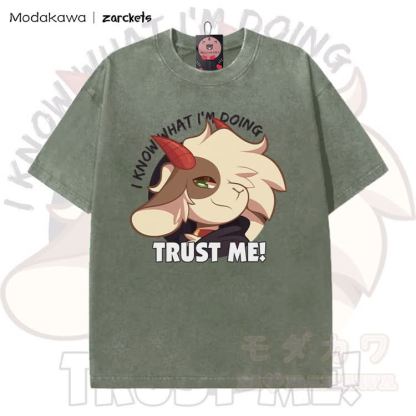 MODAKAWA X zarckets TRUST ME! Goat Graphic Vintage Washed T-shirt - Green - 5XL - image 1