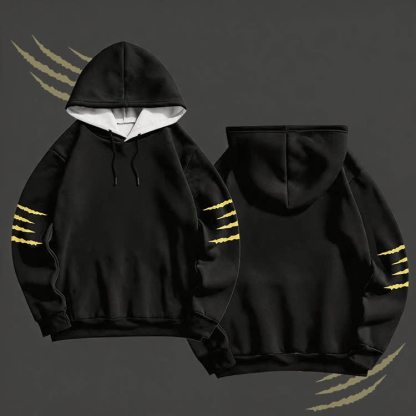 Claw Graphic Modakawa Pullover Hoodie - Black B - 6XL - image 2