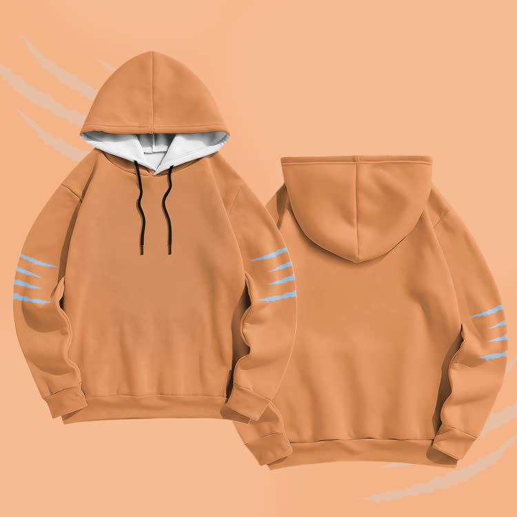 Claw Graphic Modakawa Pullover Hoodie - Orange - 6XL - image 4