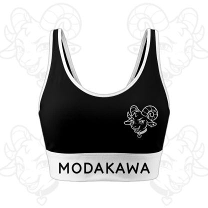 Goat Graphic Crop Tank Sport Top Shorts Modakawa Matching Outfit - Black Top - 5XL - image 3