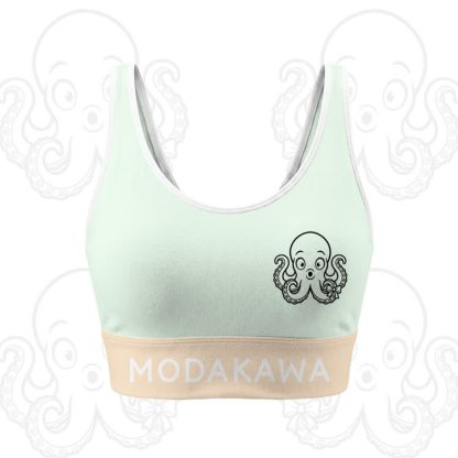 Octopus Graphic Crop Tank Sport Top Shorts Modakawa Matching Outfit - Green Top - 5XL - image 2