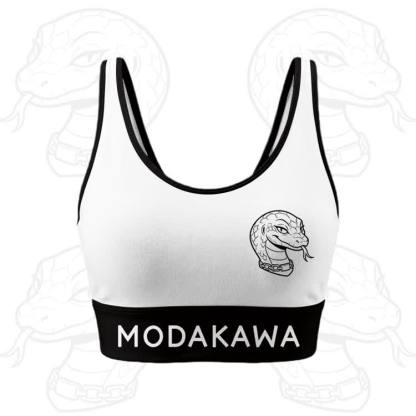 Snake Graphic Crop Tank Sport Top Shorts Modakawa Matching Outfit - White Top - 5XL - image 2