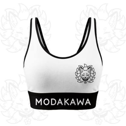 Nine Tailed Fox Graphic Crop Tank Sport Top Shorts Modakawa Matching Outfit - White Top - 5XL - image 3
