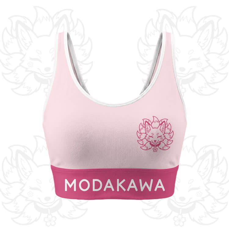 Nine Tailed Fox Graphic Crop Tank Sport Top Shorts Modakawa Matching Outfit - Pink Top - 5XL - image 2