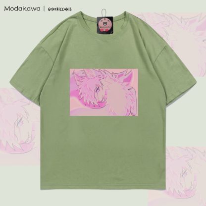 MODAKAWA X genericcanis Character Fox Graphic 100% Cotton T-shirt - Light Green - 5XL - image 1