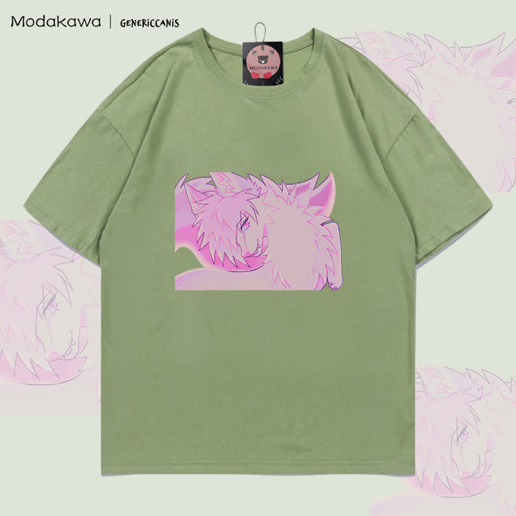 MODAKAWA X genericcanis Fox Graphic 100% Cotton T-shirt - Light Green - 5XL - image 2
