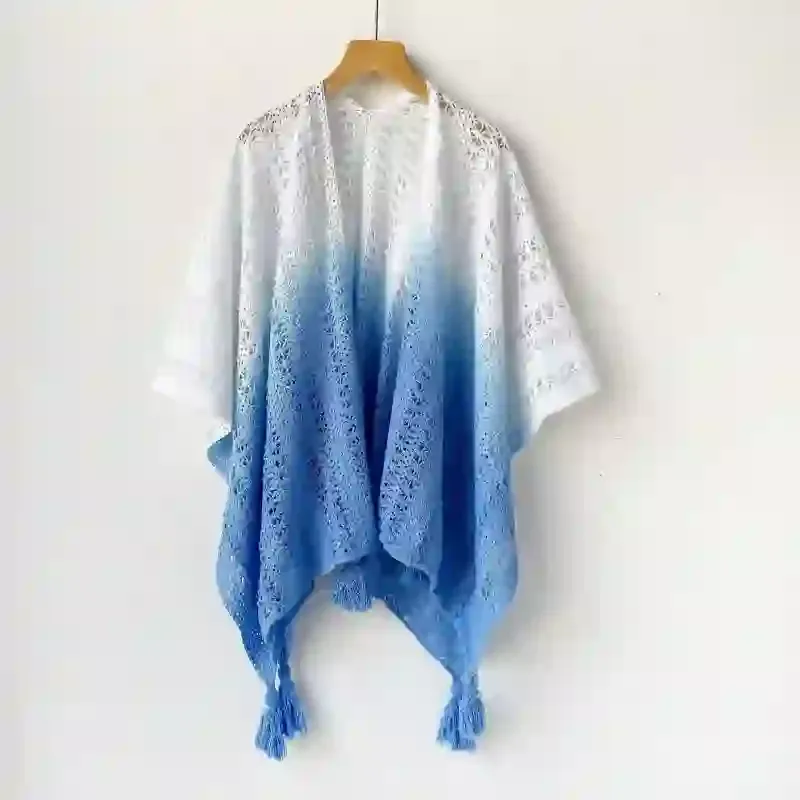 Bohemian Cami Dress with Openwork Knit Shawl Set Two Pieces Set - image 16