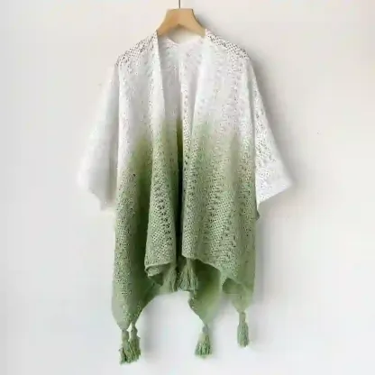 Bohemian Cami Dress with Openwork Knit Shawl Set Two Pieces Set - image 12