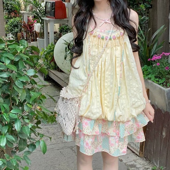 Bohemian Cami Dress with Openwork Knit Shawl Set Two Pieces Set - Dress - XL - image 2