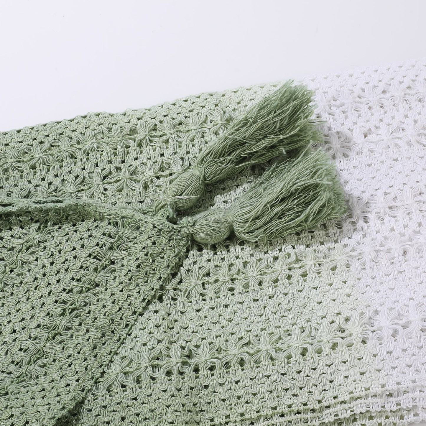 Bohemian Cami Dress with Openwork Knit Shawl Set Two Pieces Set - image 13