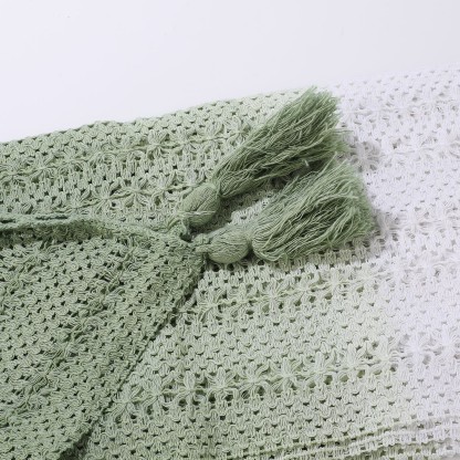 Bohemian Cami Dress with Openwork Knit Shawl Set Two Pieces Set - image 13