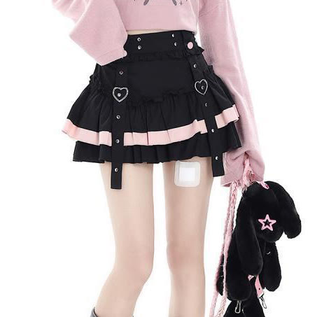 MODAKAWA X zarckets  Anime Fox Graphic Short Sleeve Hoodie with Mini Skirt Two Pieces Set - image 4