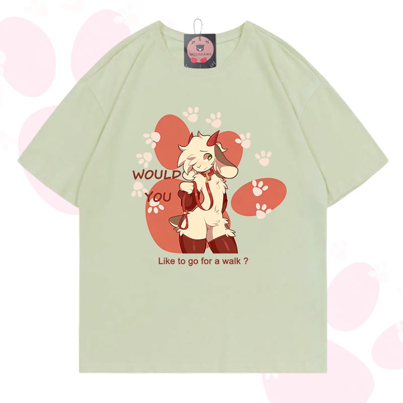 MODAKAWA X zarckets Goat Graphic 100% Cotton T-shirt - Milk green - 5XL - image 4