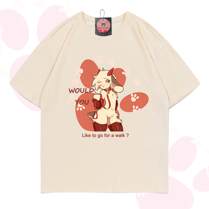 MODAKAWA X zarckets Goat Graphic 100% Cotton T-shirt - Apricot - 5XL - image 5