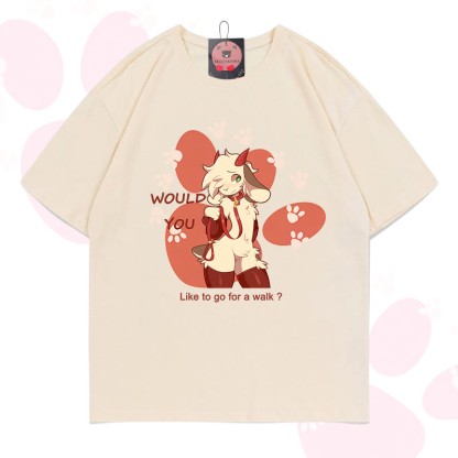 MODAKAWA X zarckets Goat Graphic 100% Cotton T-shirt - Apricot - 5XL - image 5