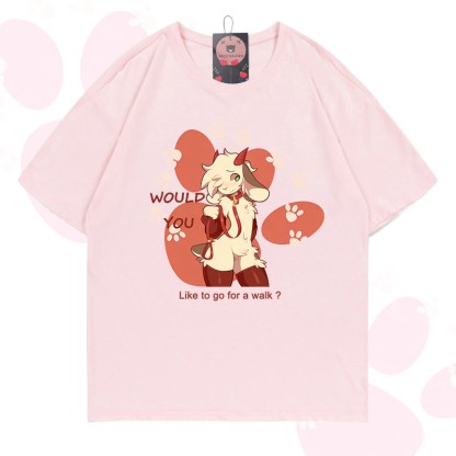 MODAKAWA X zarckets Goat Graphic 100% Cotton T-shirt - Light pink - 5XL - image 3