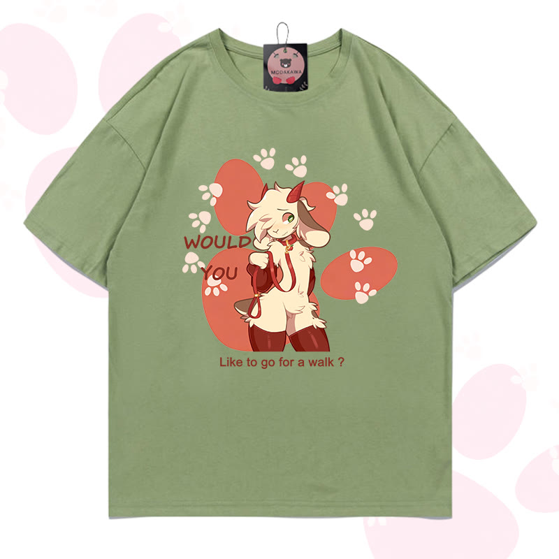 MODAKAWA X zarckets Goat Graphic 100% Cotton T-shirt - Light green - 5XL - image 7