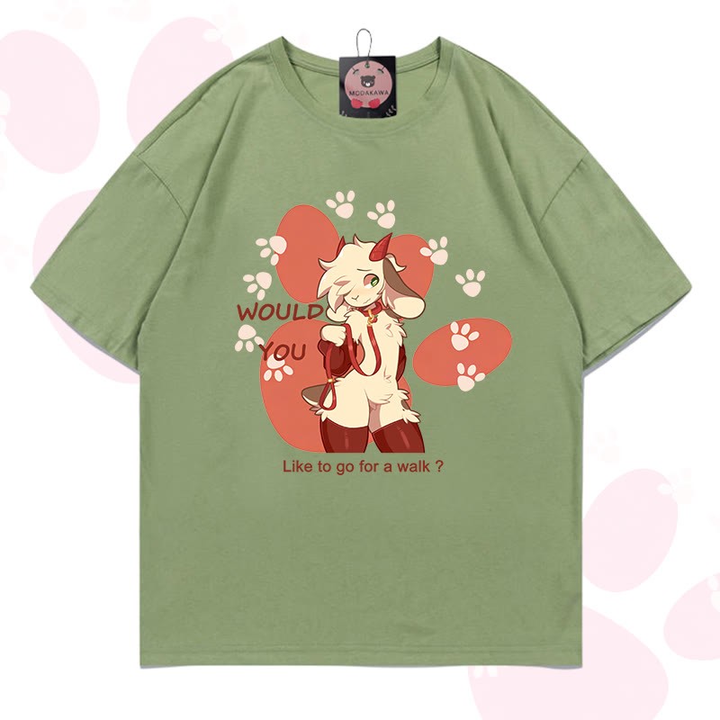 MODAKAWA X zarckets Goat Graphic 100% Cotton T-shirt - Light green - 5XL - image 7