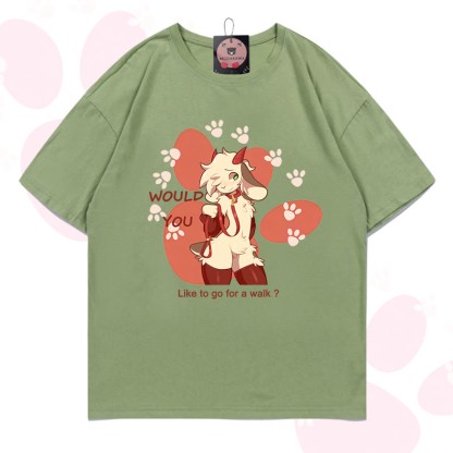MODAKAWA X zarckets Goat Graphic 100% Cotton T-shirt - Light green - 5XL - image 7