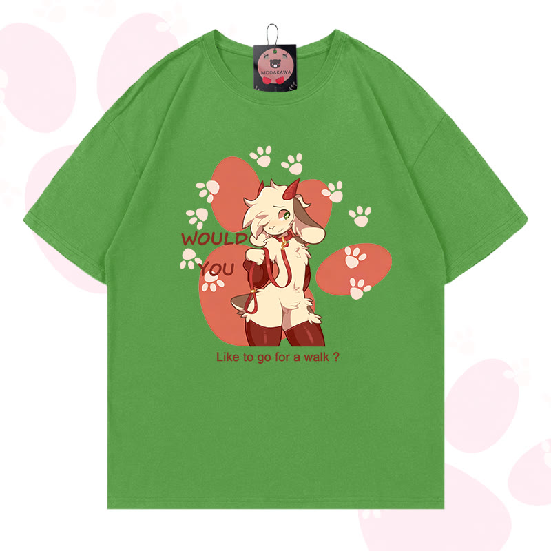 MODAKAWA X zarckets Goat Graphic 100% Cotton T-shirt - Matcha green - 5XL - image 15
