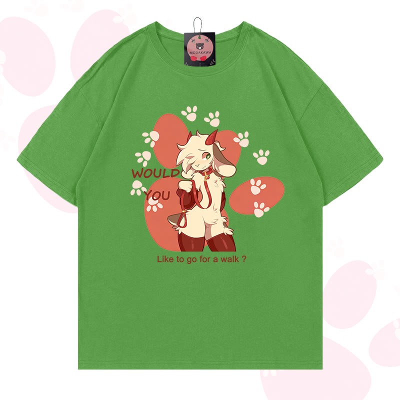 MODAKAWA X zarckets Goat Graphic 100% Cotton T-shirt - Matcha green - 5XL - image 15